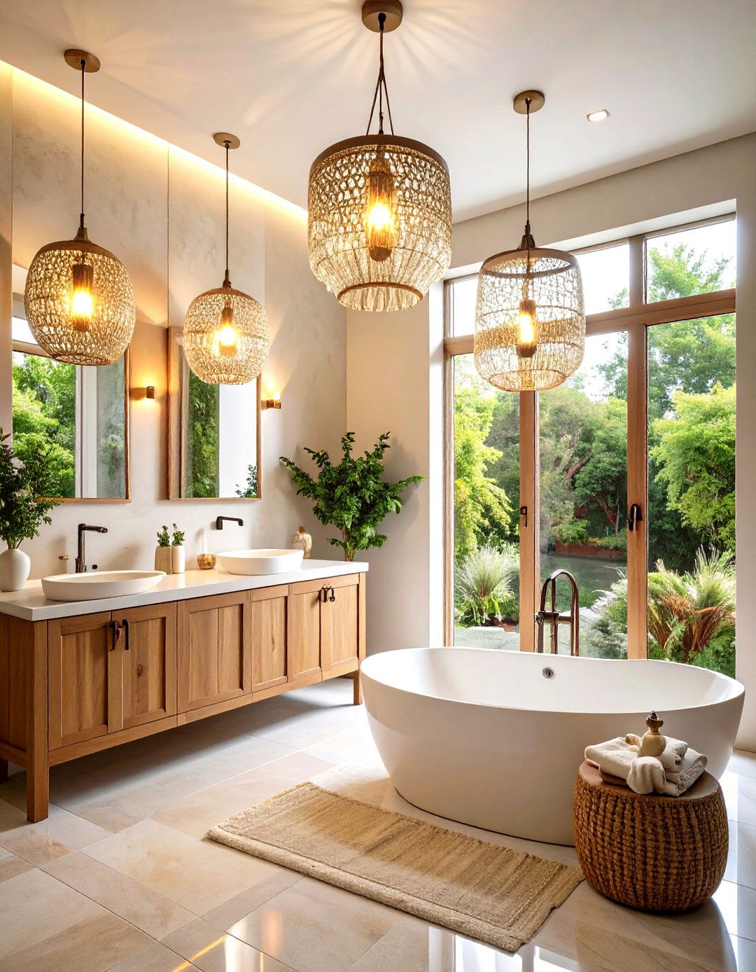 Statement Lighting Elevates Bathroom Decor - 20 Elegant Bathroom Decor Ideas
