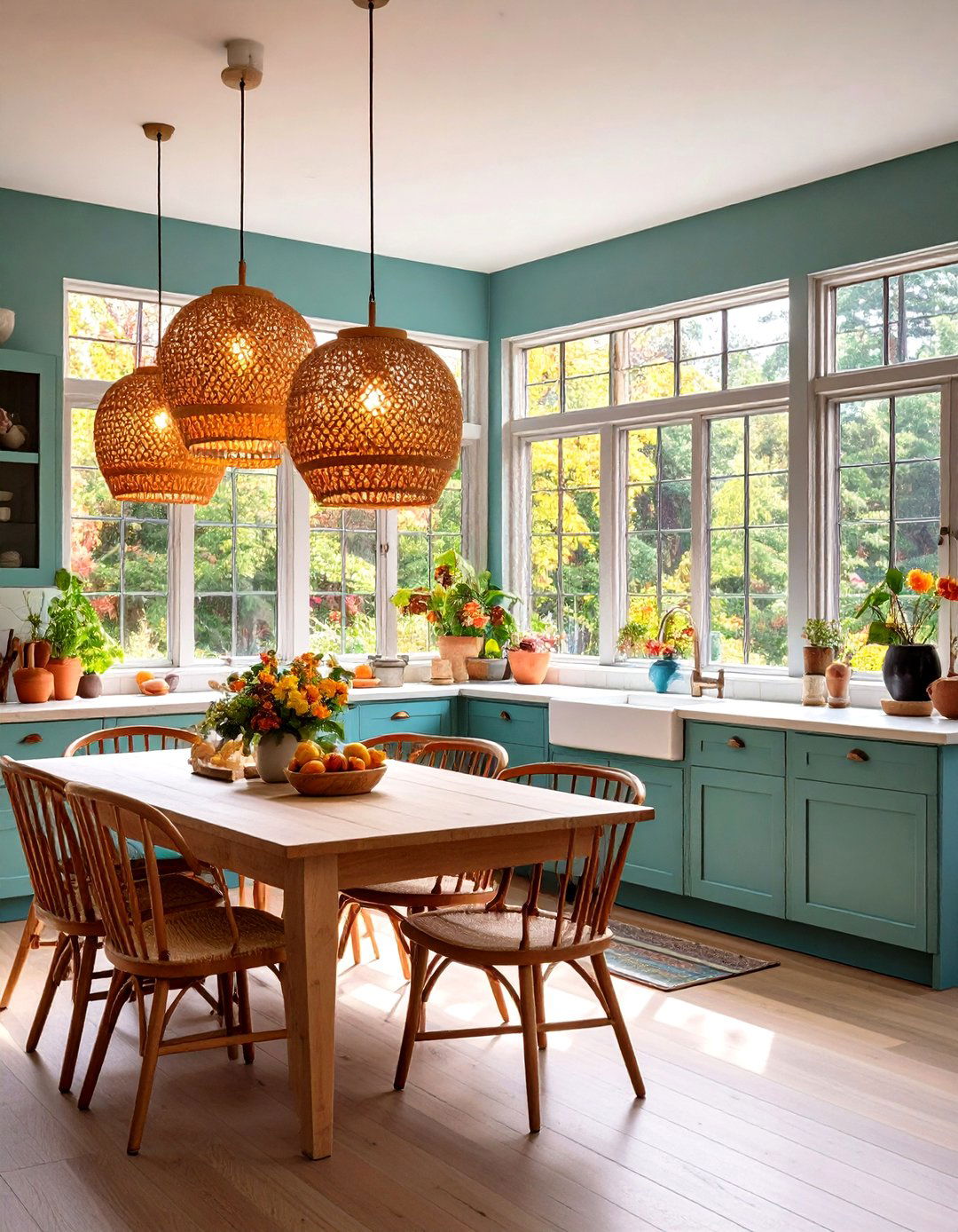 Statement Lighting Fixtures - 20 Sunroom Kitchen Ideas