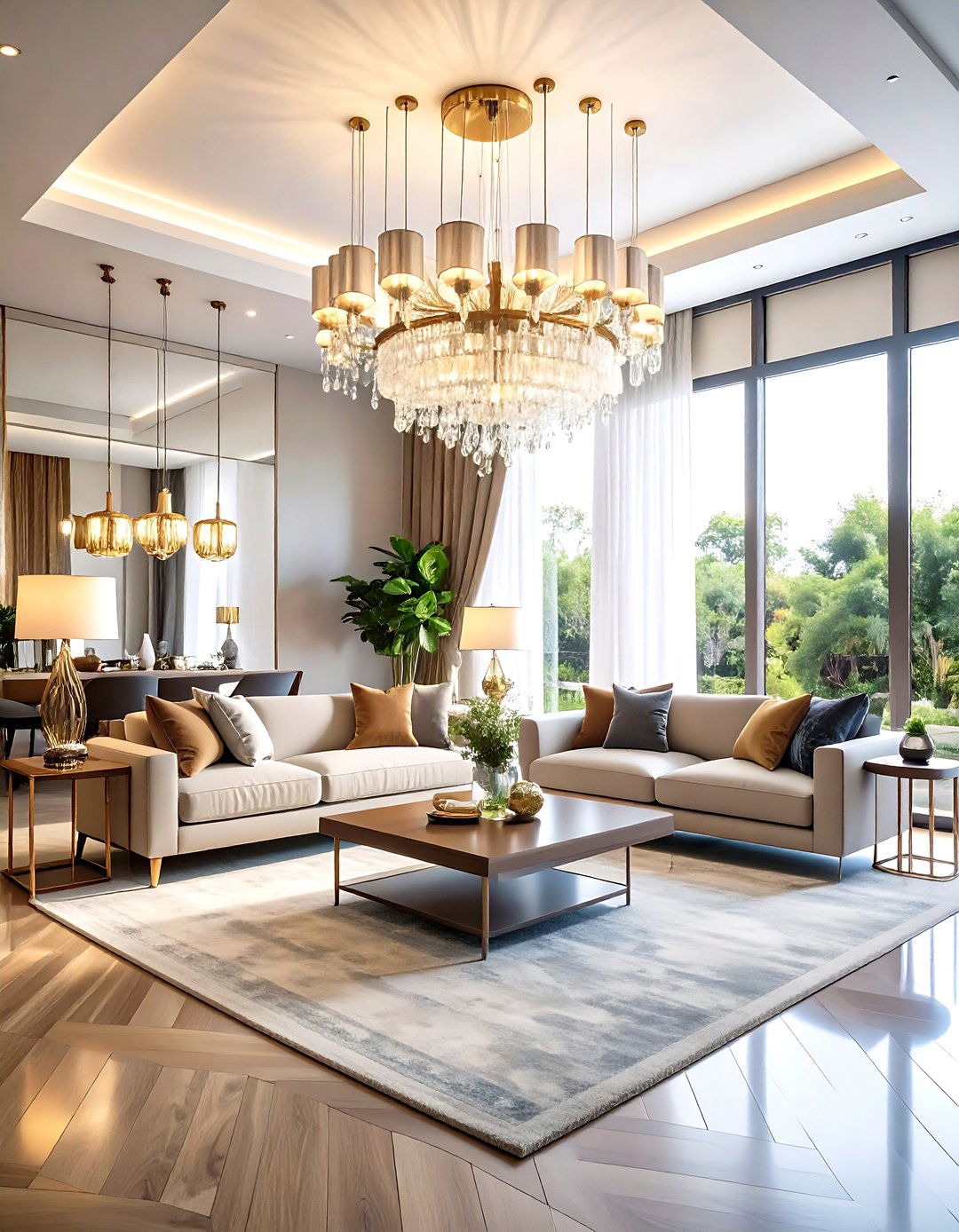 Statement Lighting Maximalist Living Room Design - 20 Maximalist Living Room Design Ideas
