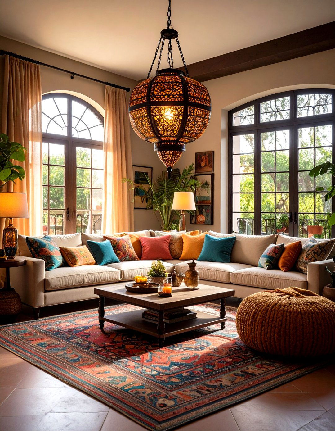 Statement Lighting and Lanterns - 20 Spanish Style Living Room Ideas