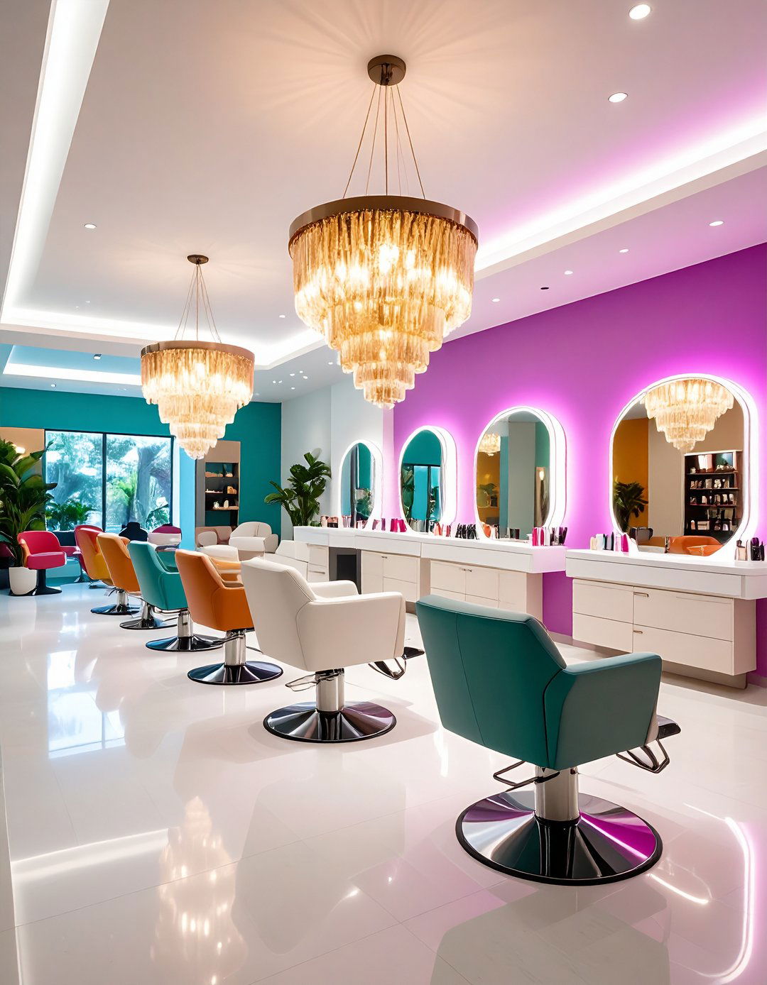 Statement Lighting - 20 Salon Interior Design Ideas