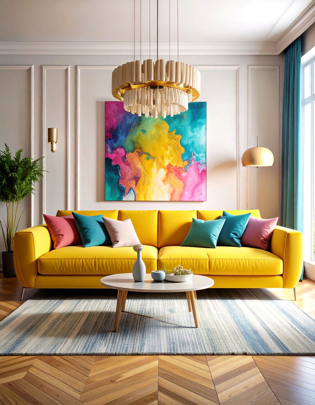 Statement Living Room Couch with Sculptural Design - 20 Living Room Couch Ideas