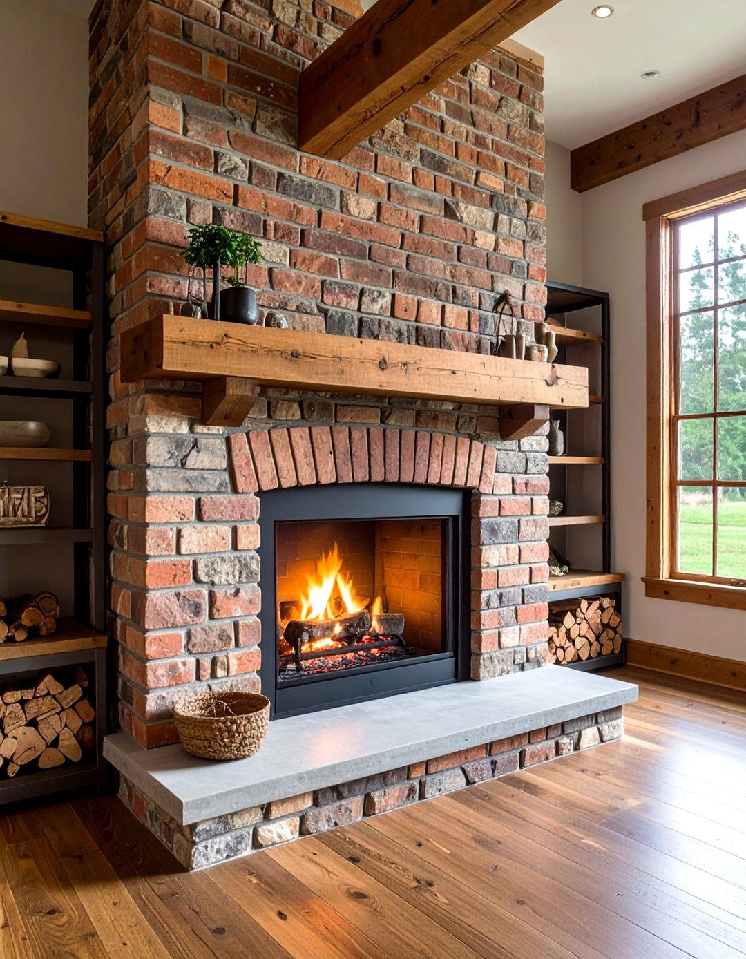 Statement Mantel Brick Fireplace Focus - 20 Brick Fireplace Ideas