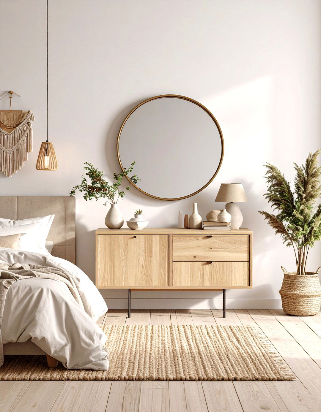 Statement Mirror Sets the Tone - 20 Dresser Decor Ideas