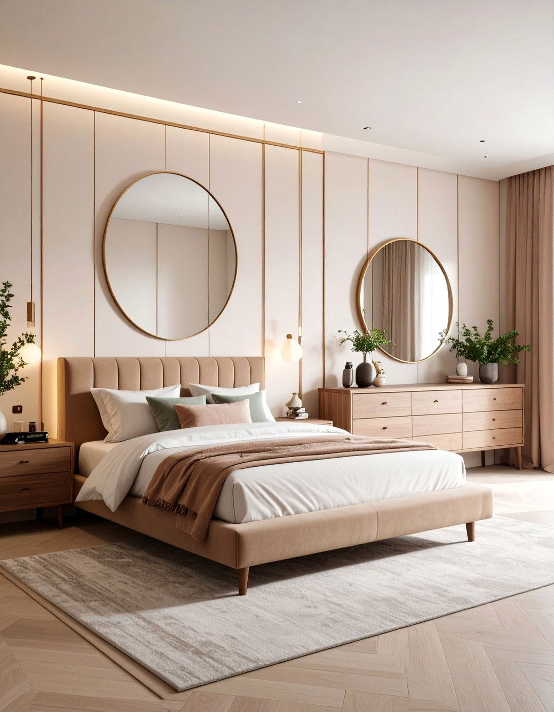 Statement Mirrored Accent Wall - 20 Bedroom Mirror Ideas