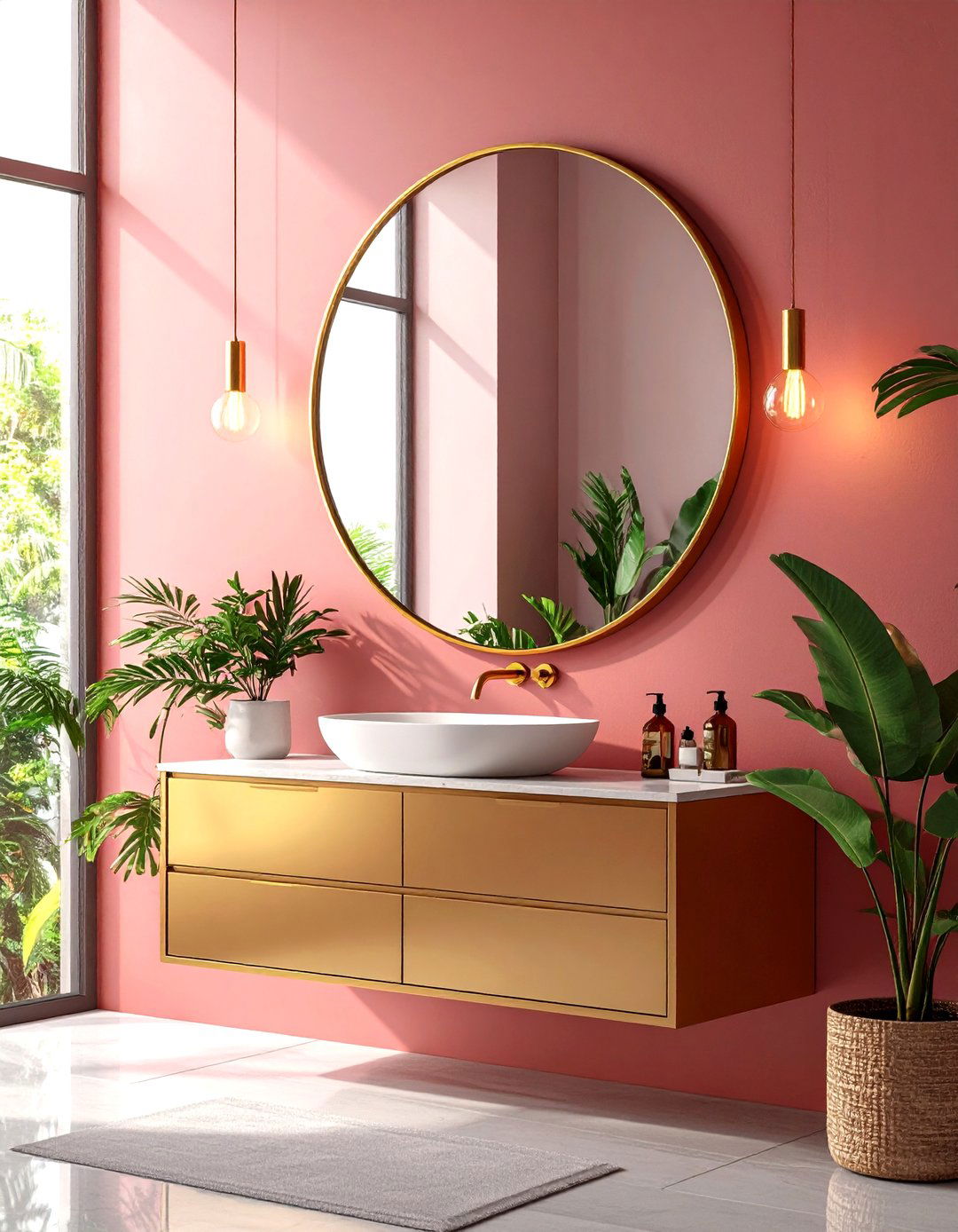 Statement Mirrors - 20 Spa Like Bathroom Ideas