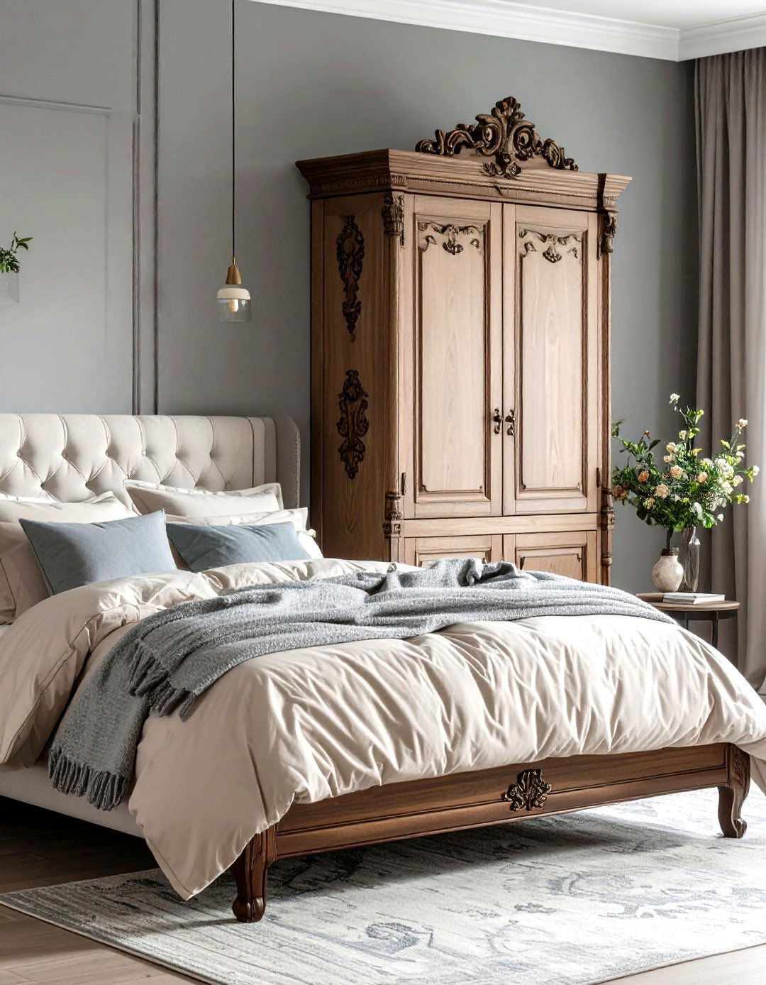 Statement Parisian Armoire Themed Bedroom - 20 Parisian Themed Bedroom Ideas