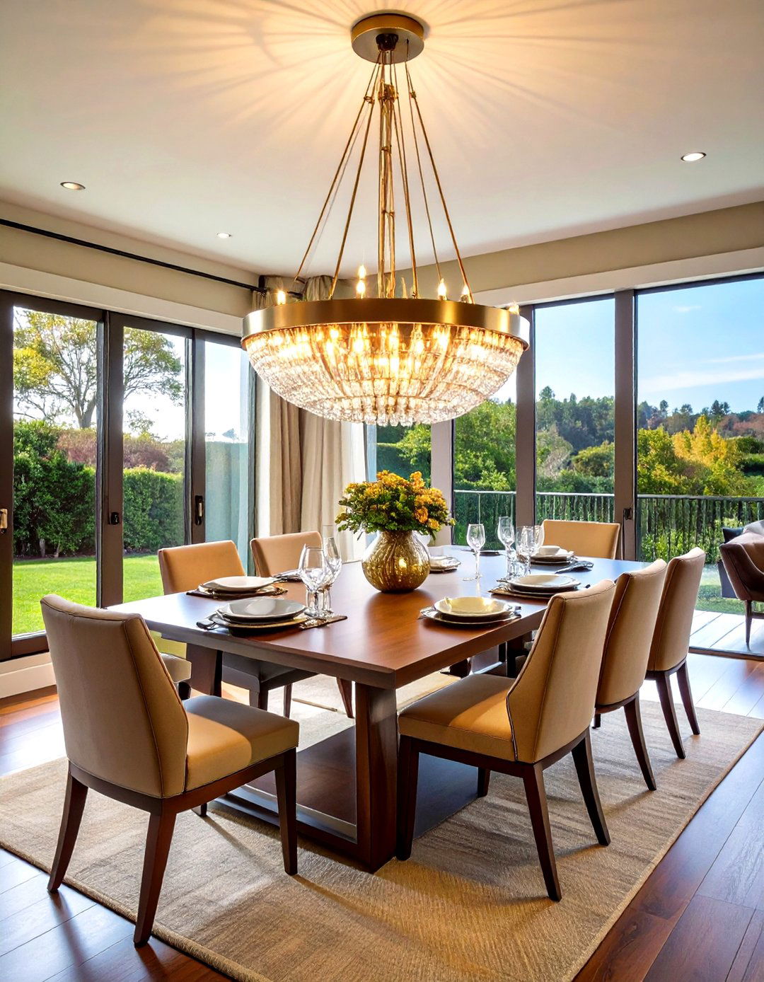 Statement Transitional Dining Room Chandelier Focal Points - 20 Transitional Dining Room Ideas
