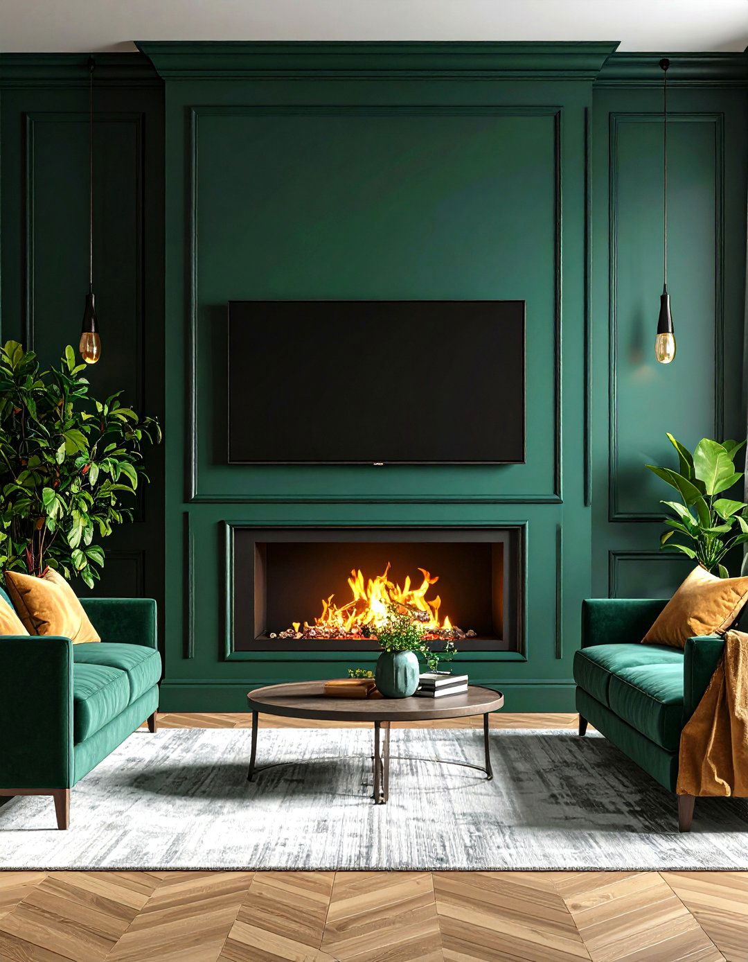 Statement Wall Paint or Wallpaper - 20 Tv Over Fireplace Ideas