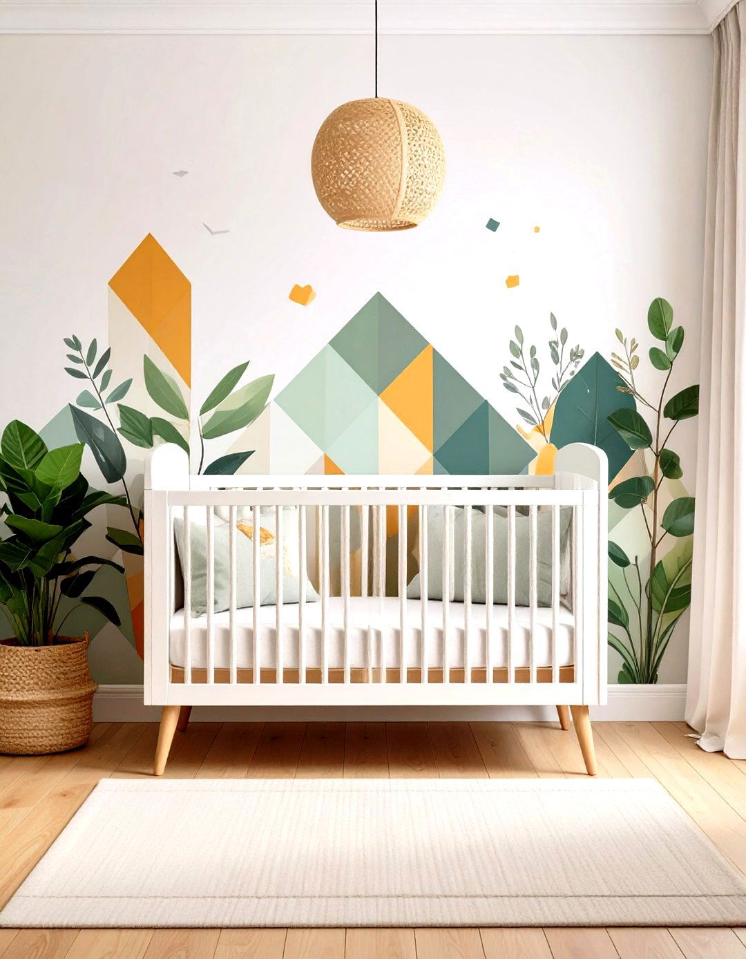 Statement Wallpaper Accent Wall - 20 Small Nursery Ideas