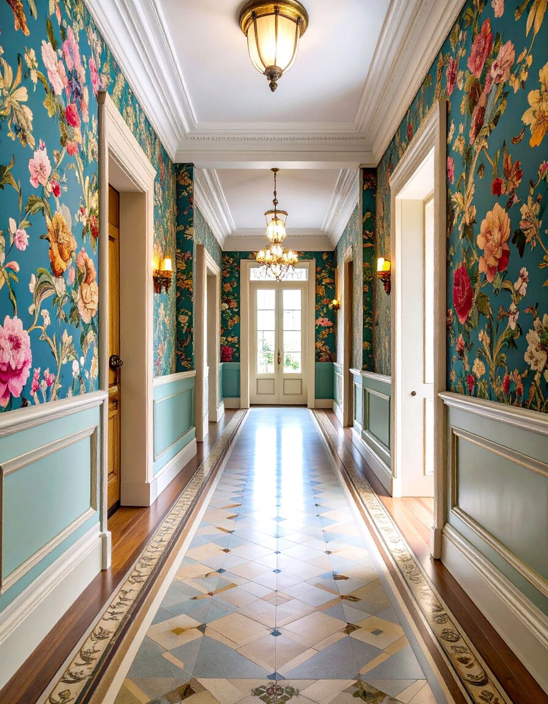 Statement Wallpaper - 20 Victorian Hallway Ideas