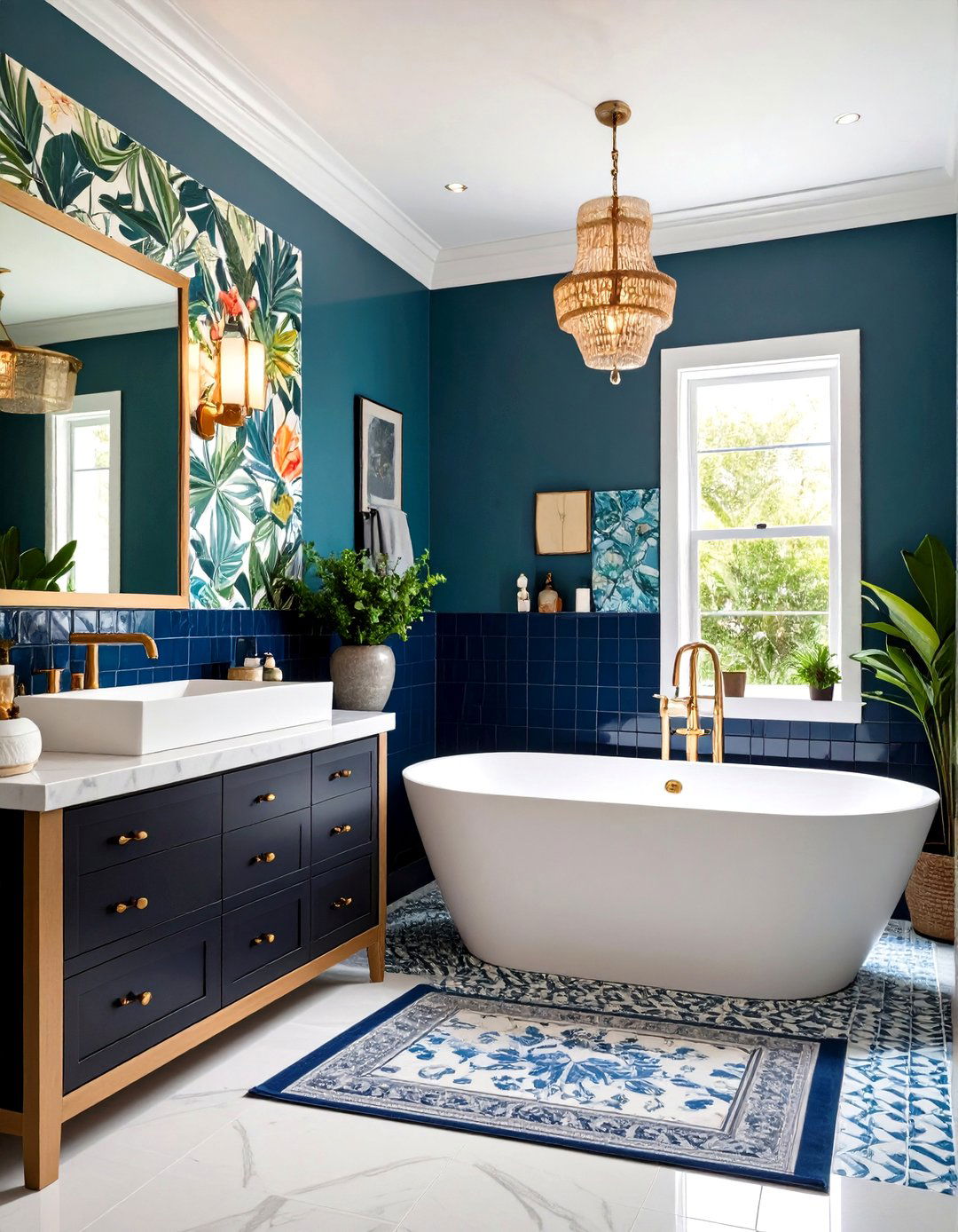Statement Walls and Floors Energize an Ensuite Bathroom - 20 Ensuite Bathroom Ideas