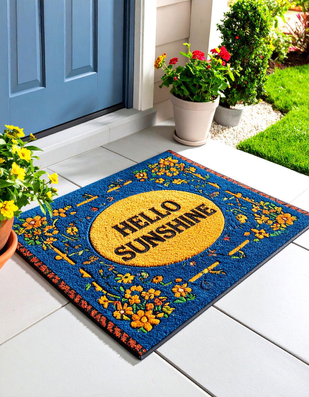 Statement Welcome Mats - 20 Summer Front Door Decor Ideas