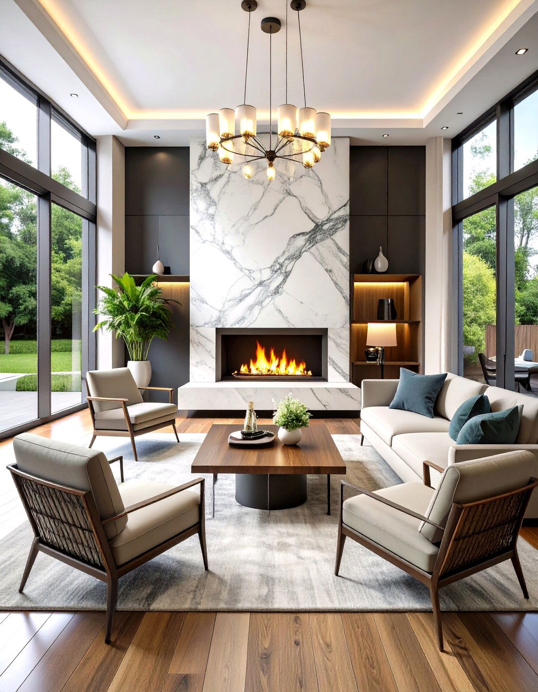 Statuario Minimalist Slab - 20 Marble Fireplace Ideas