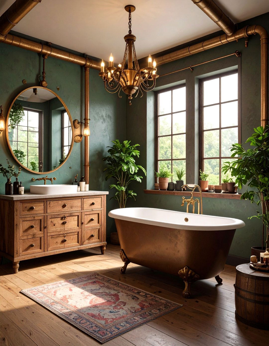 Steampunk Bathroom Piping - 20 Steampunk Interior Design Ideas