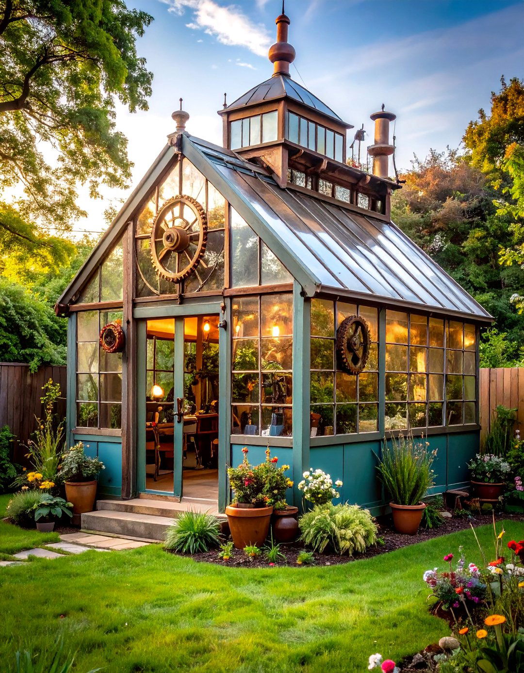 Steampunk Industrial Fantasy Greenhouse - 20 Fantasy Greenhouse Ideas