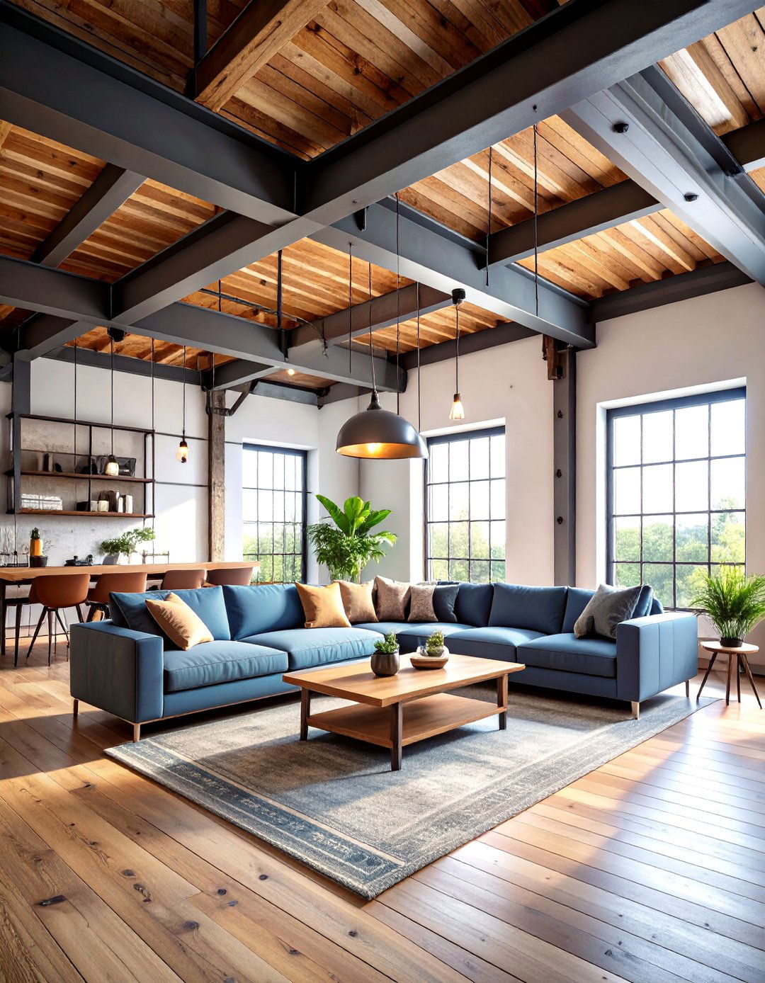 Steel Beam Industrial Interior Design - 20 Industrial Interior Design Style Ideas
