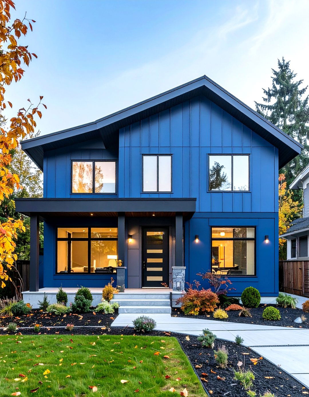 Steel Blue Exterior House Paint for Modern Homes - 20 blue exterior house paint ideas