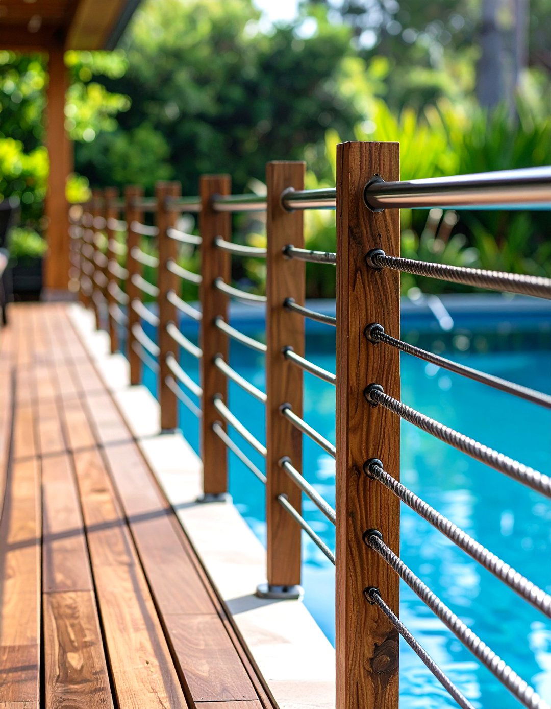 Steel Cable Rail Wood Post Metal and Wood Fence - 20 Metal and Wood Fence