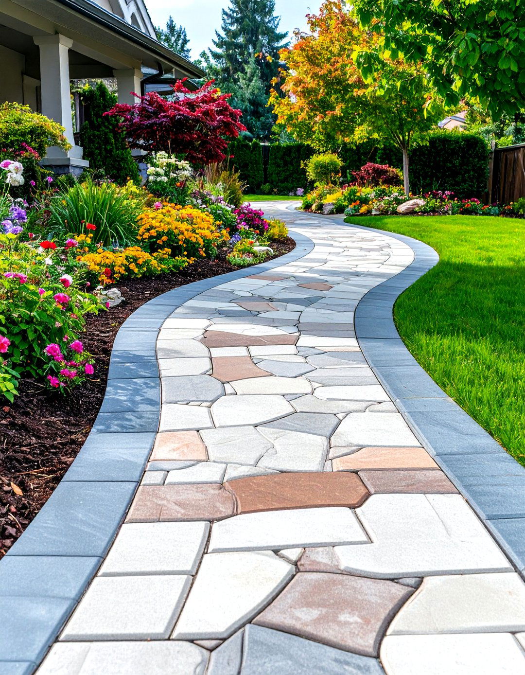 Stenciled Concrete Walkway Designs - 20 Concrete Walkway Ideas
