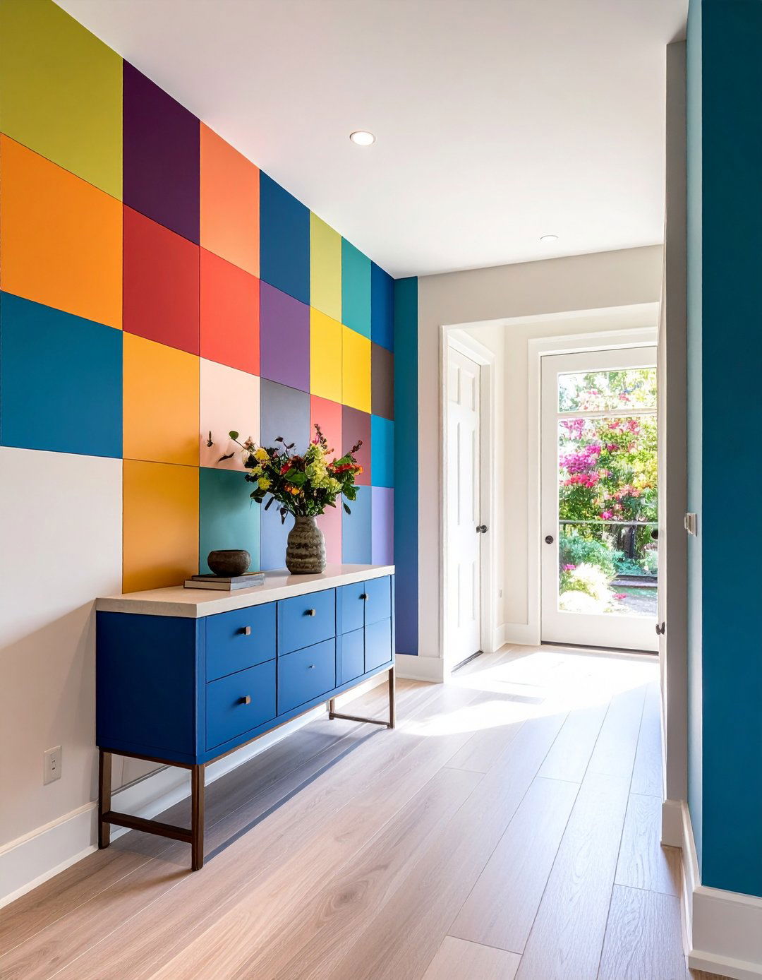 Stenciled Cube Illusion Accent Wall - 20 Geometric Accent Wall Ideas