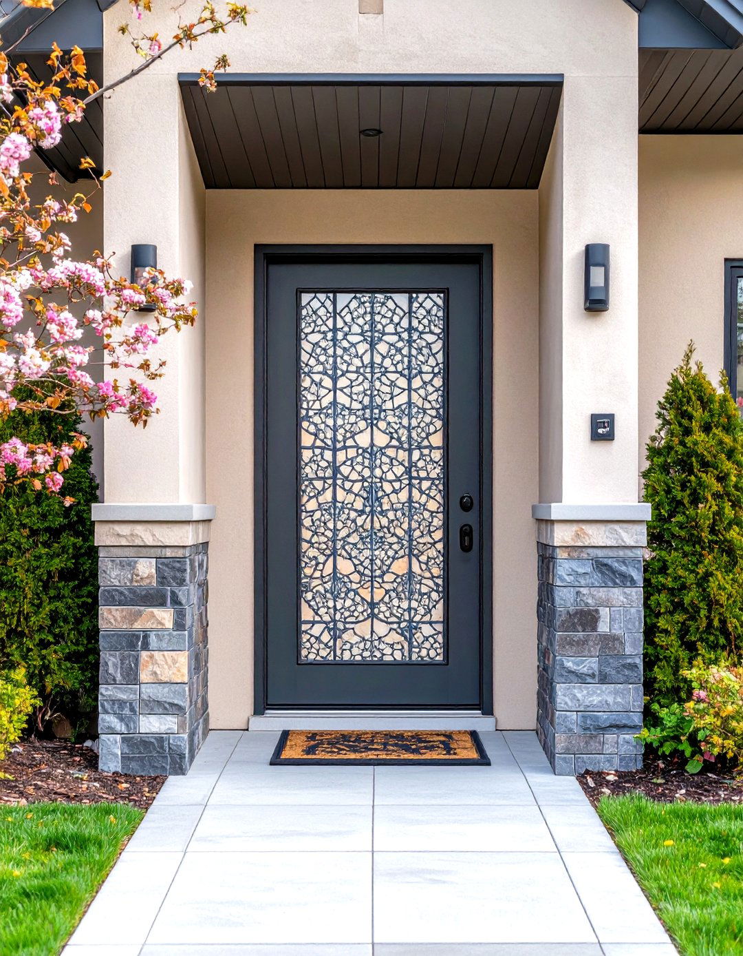 Stenciled Mosaic Door - 20 Door Painting Ideas