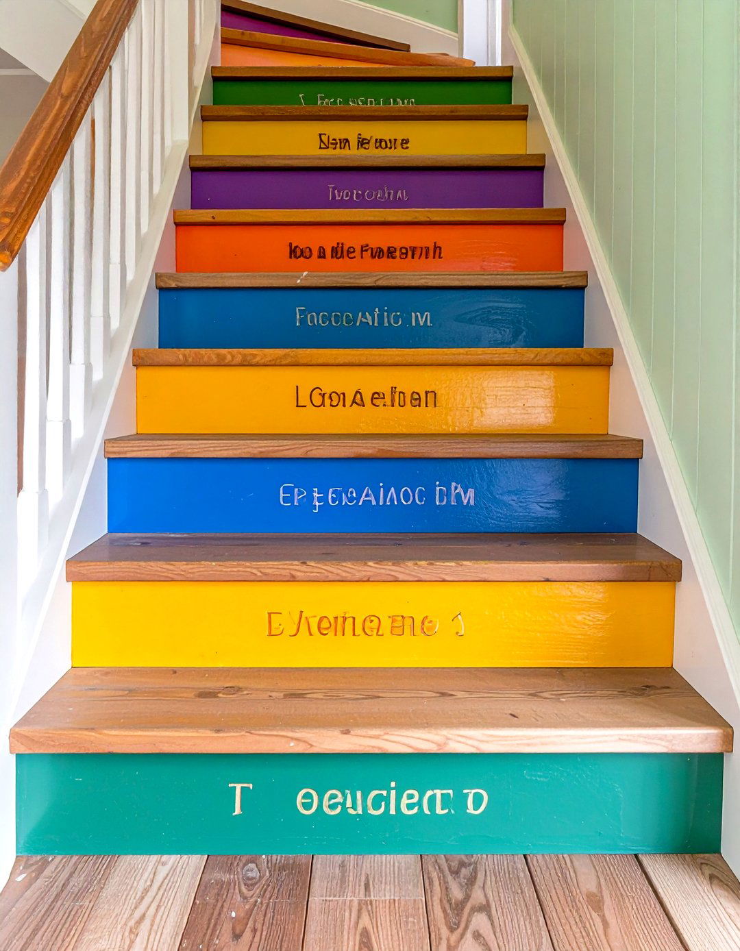 Stenciled Quotes - 20 Stair Riser Ideas