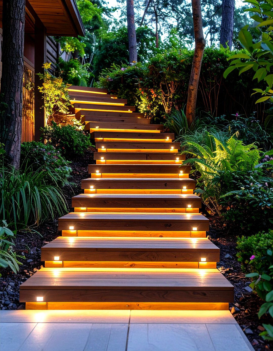 Step Light Garden Lighting for Safer Stairs - 20 Garden Lighting Ideas