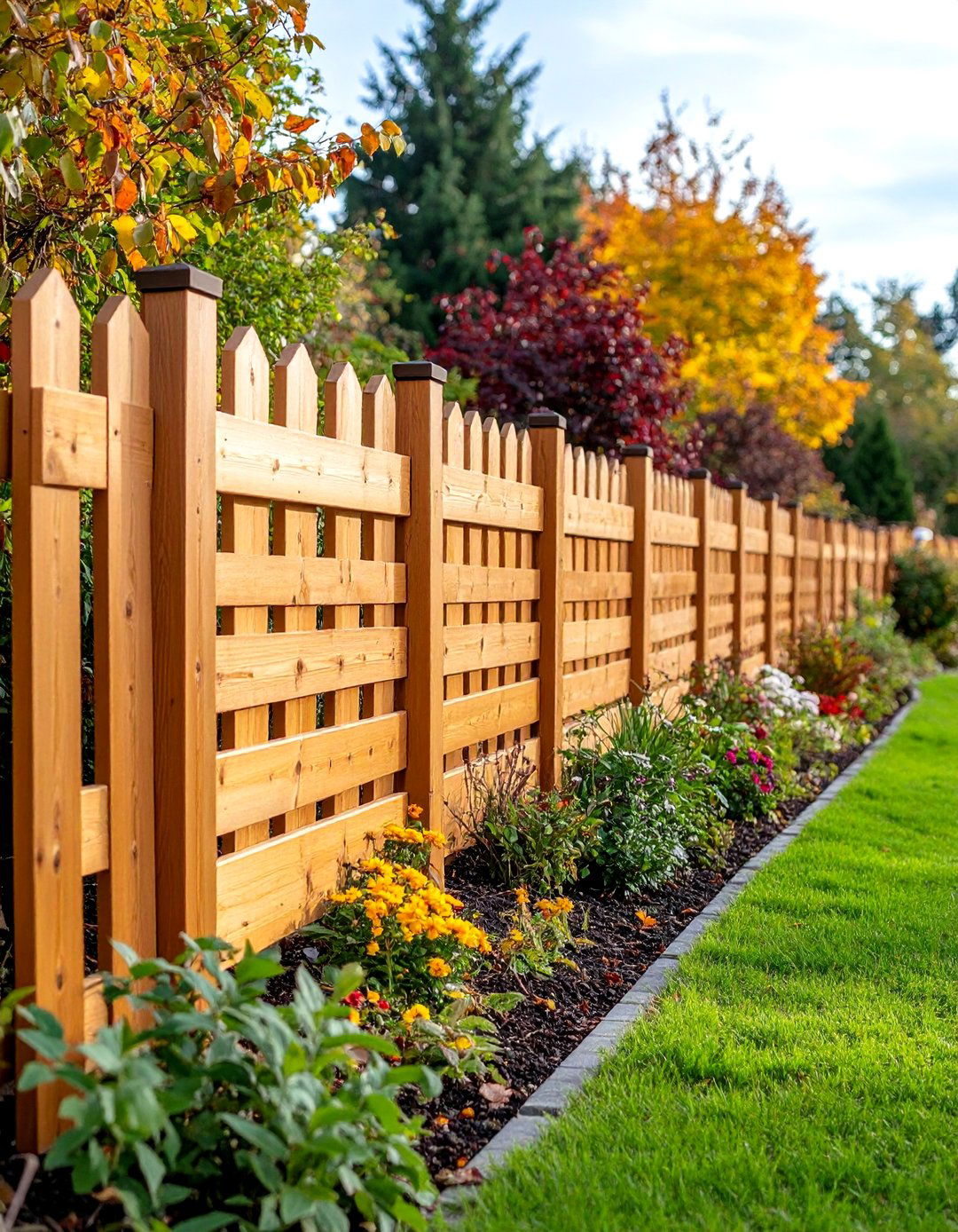 Stepped Board on Board Fence for Slopes - 20 Board on Board Fence Ideas