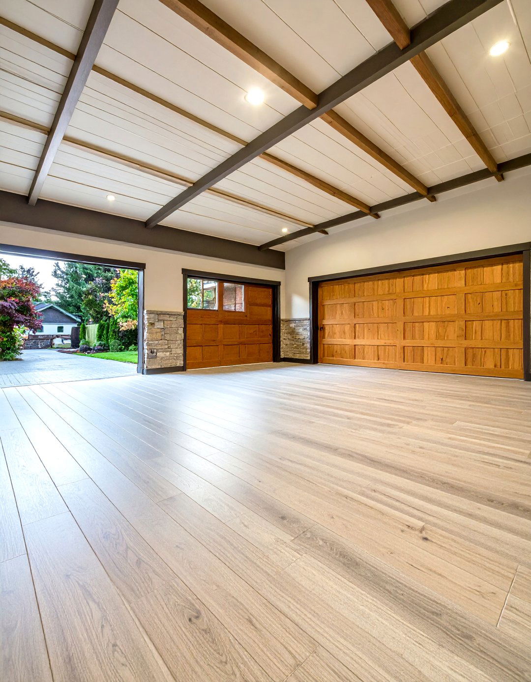 Stone Composite SPC Tiles for Near Indestructible Garage Flooring - 20 Garage Flooring Ideas
