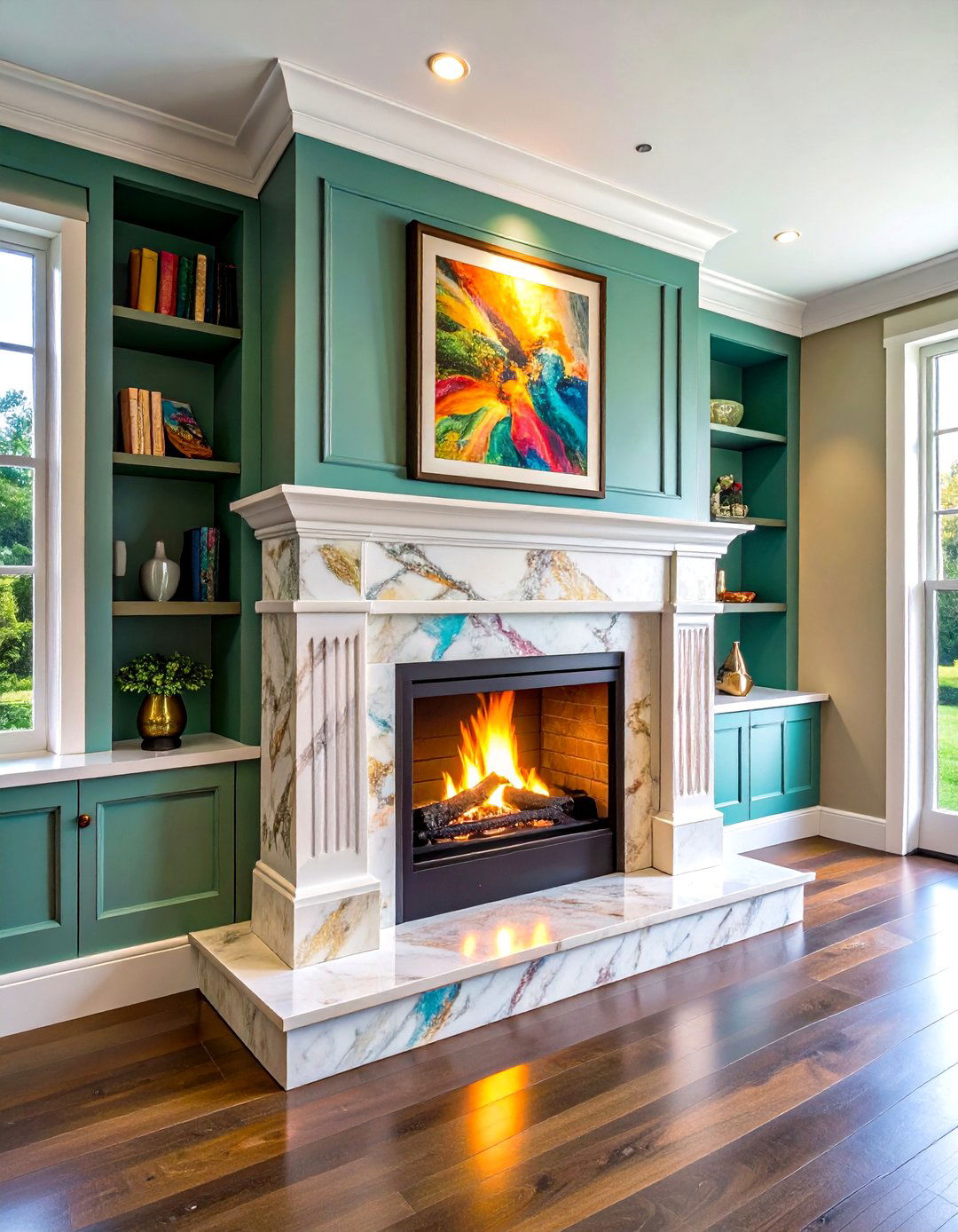 Stone Contact Paper Luxe Faux Fireplace - 20 Faux Fireplace Ideas