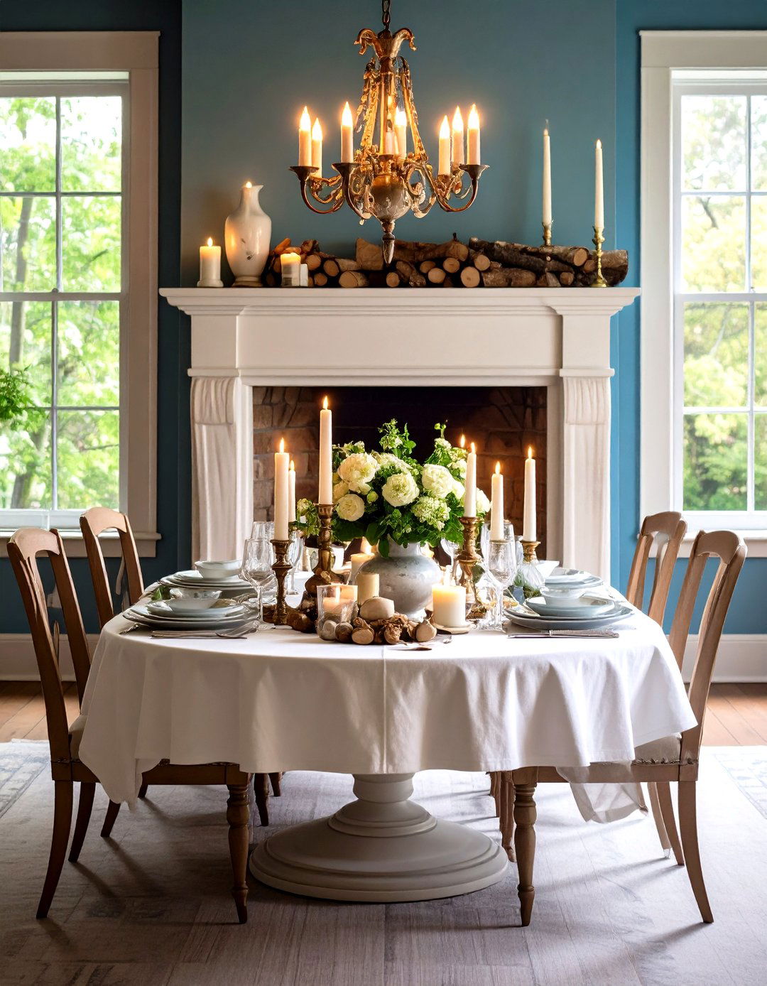Stone Fireplace or Mantel Adds Gravitas - 20 French Country Dining Room Ideas