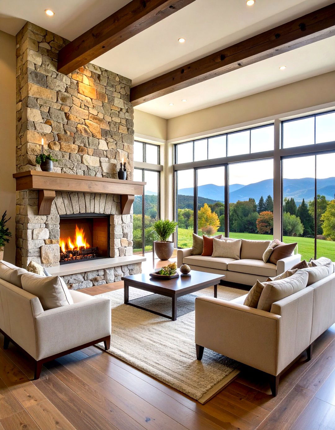 Stone Fireplaces as Focal Point - 20 Tuscan Living Room Ideas