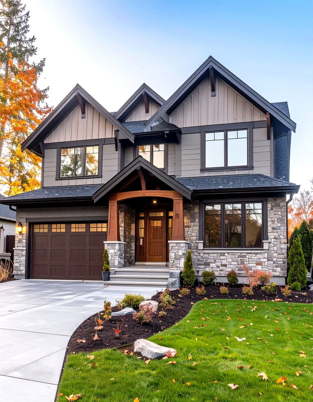 Stone Look Vinyl with Brick - 20 Vinyl Siding and Brick Combinations