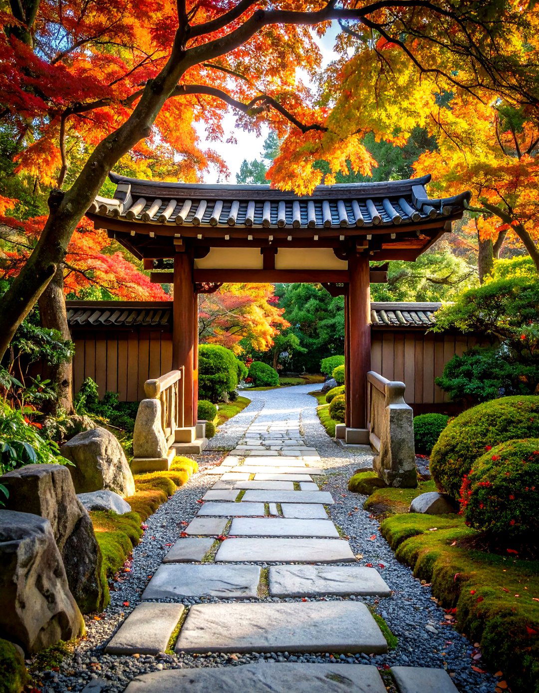 Stone Pathway Japanese Garden Gate - 20 Japanese Garden Gate Design Ideas