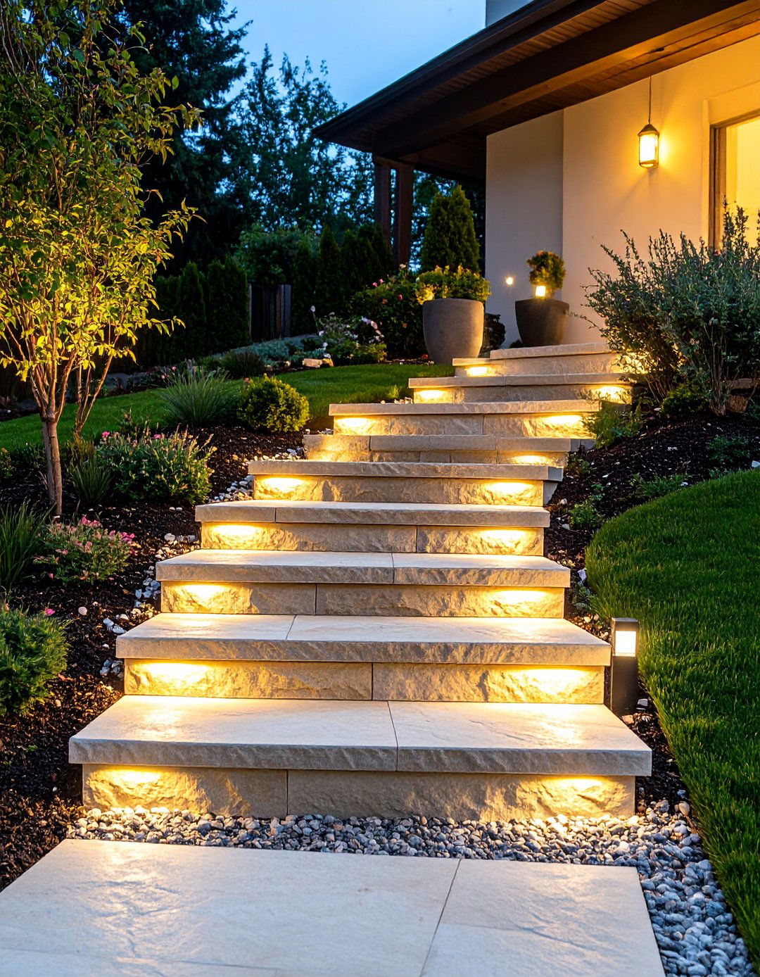 Stone Steps and Pathways for Confident Backyard Access - 20 Down Sloped Backyard Ideas
