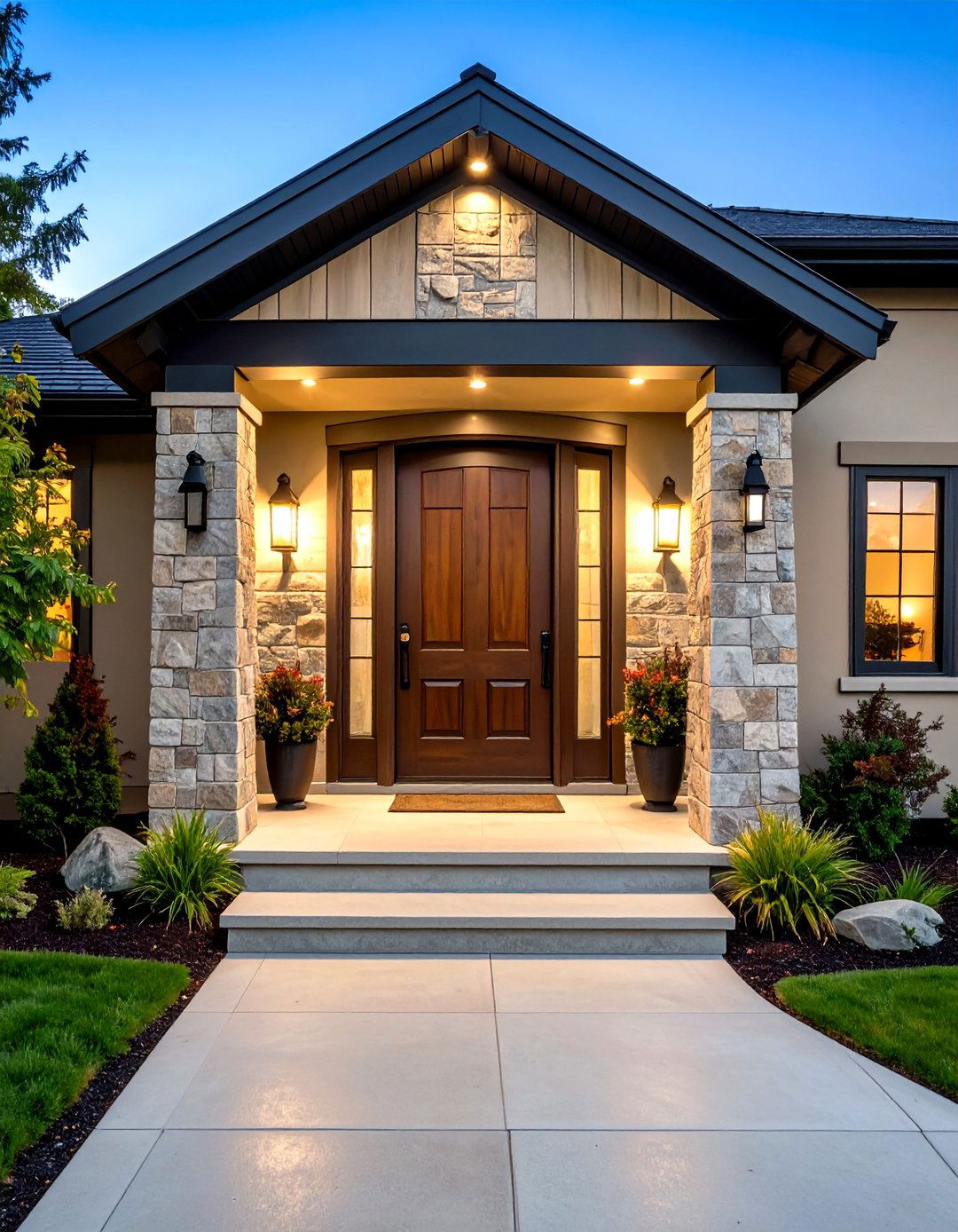 Stone Surround for Front Door - 20 Stone Exterior Home Ideas