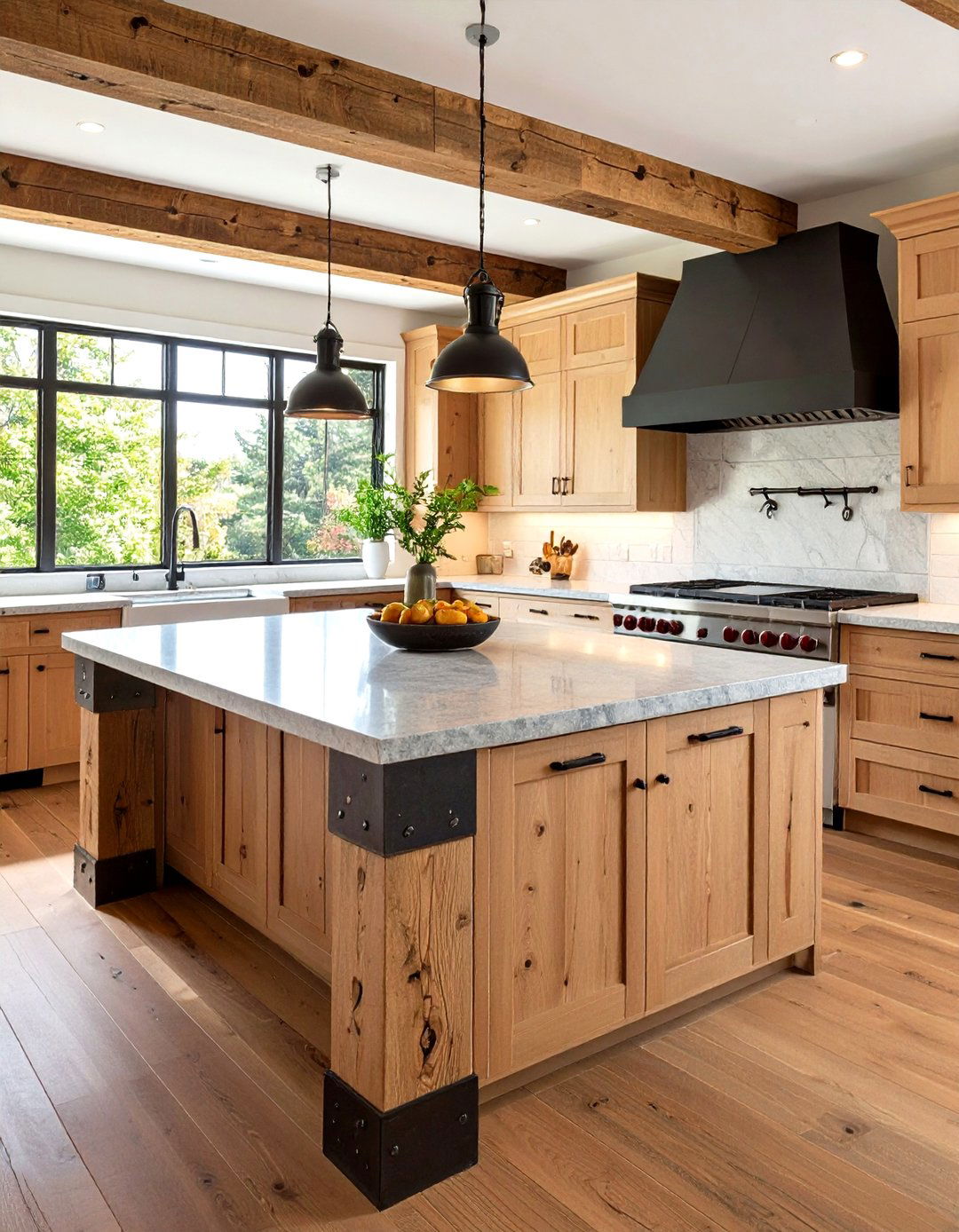 Stone Topped Rustic Kitchen Island - 20 Rustic Kitchen Island Ideas