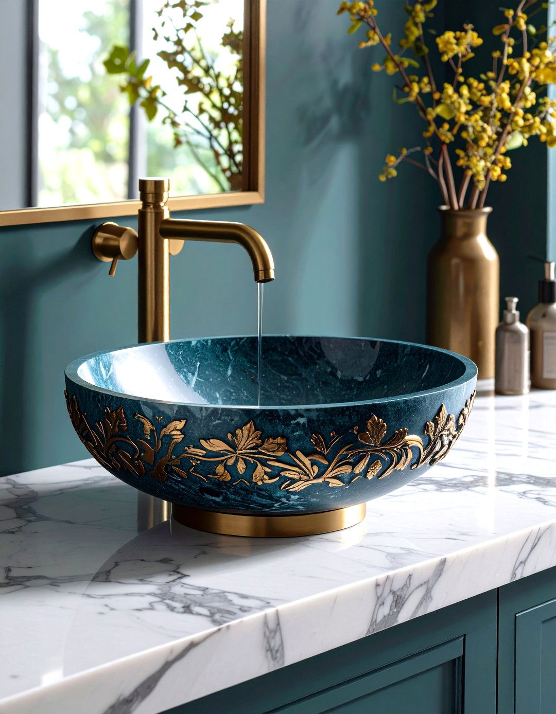 Stone Vessel Sink - 20 Stone Bathroom Ideas