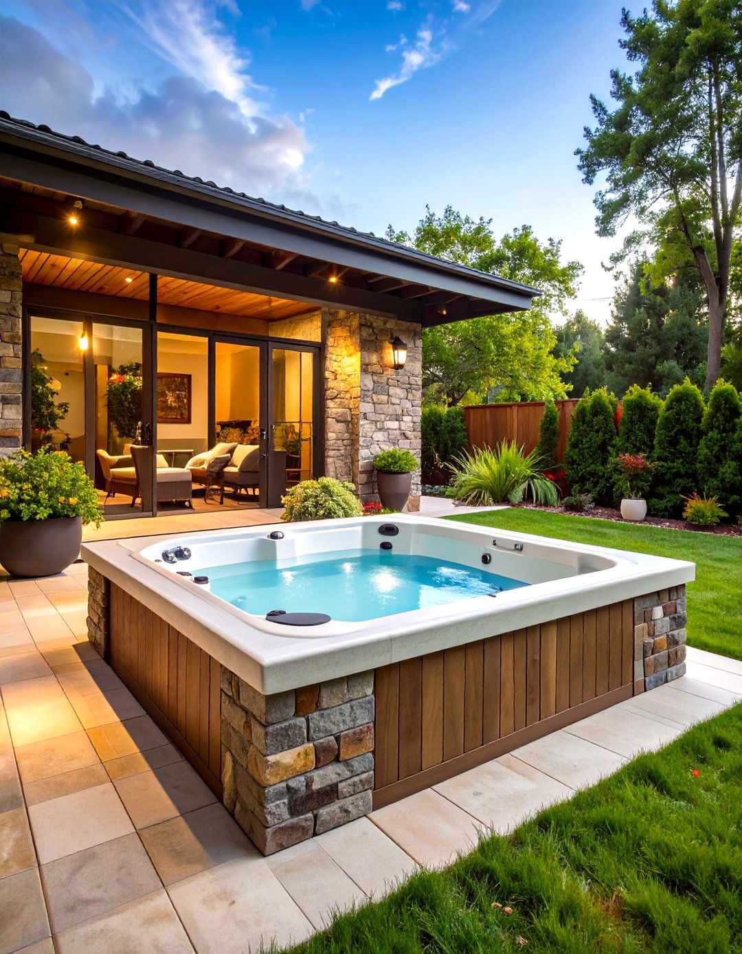 Stone Wall Hot Tub Enclosure - 20 Hot Tub Enclosure Ideas