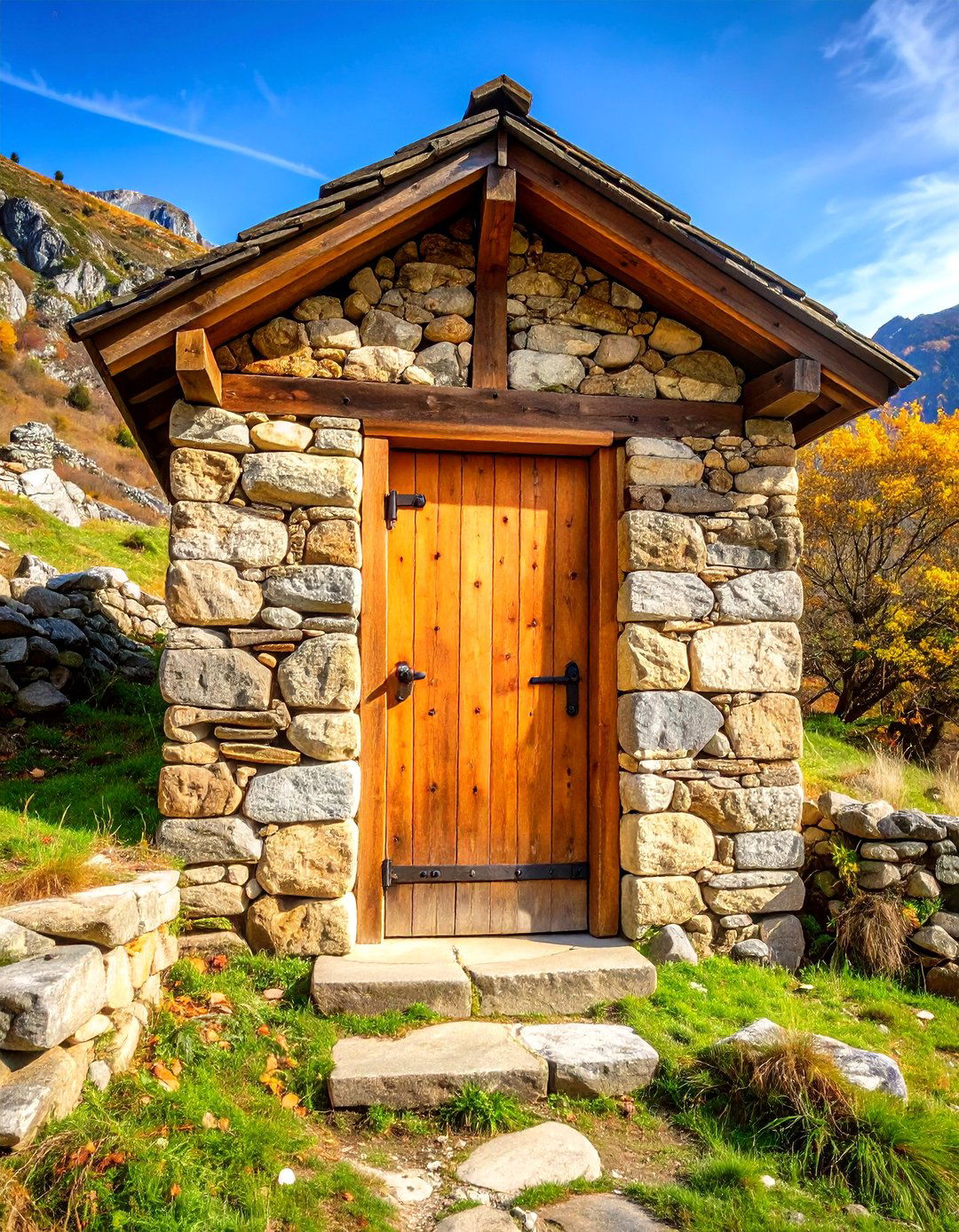 Stone and Timber Fortress Outhouse Design - 20 Outhouse Design Ideas