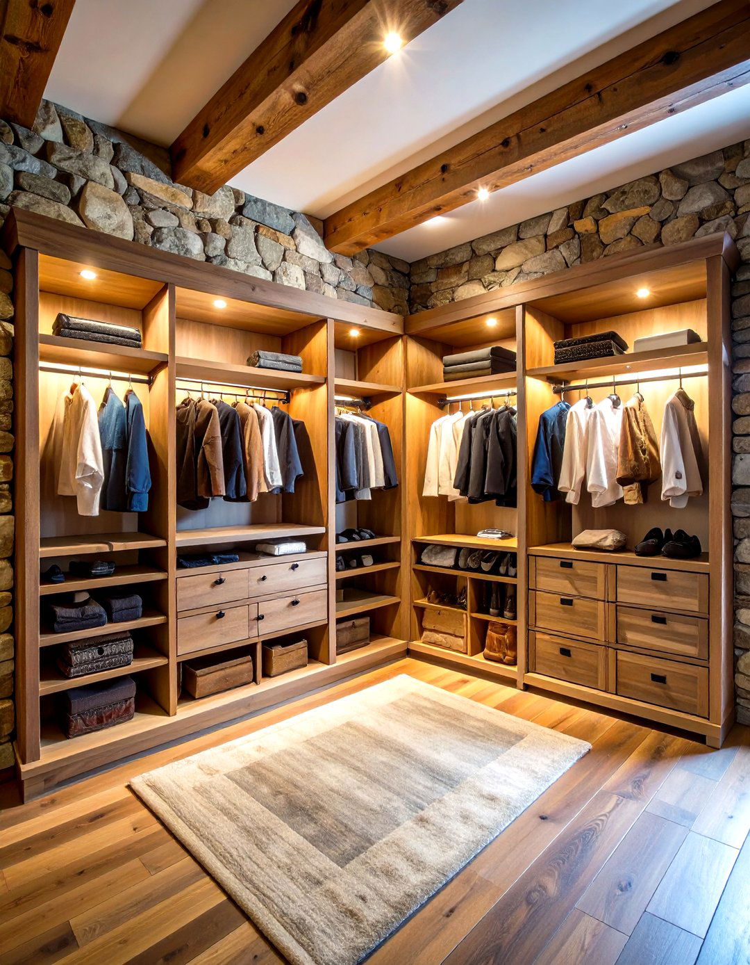 Stone and Timber Rustic Closet - 20 Rustic Closet Ideas