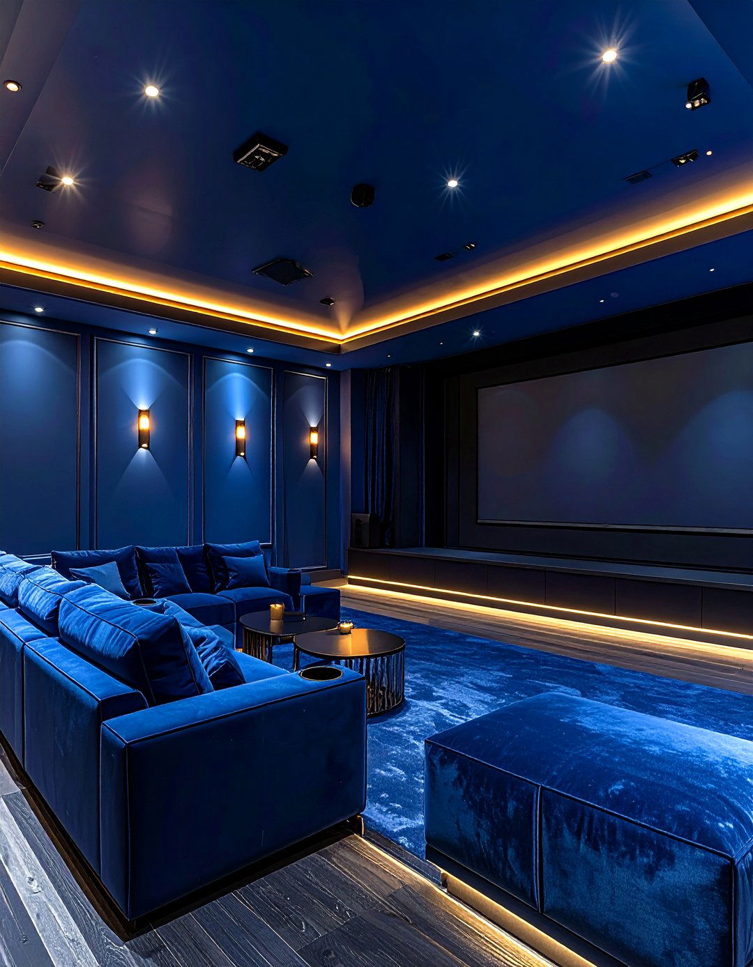 Stormy Blue Home Theater Paint Colors - 20 Home Theater Paint Colors