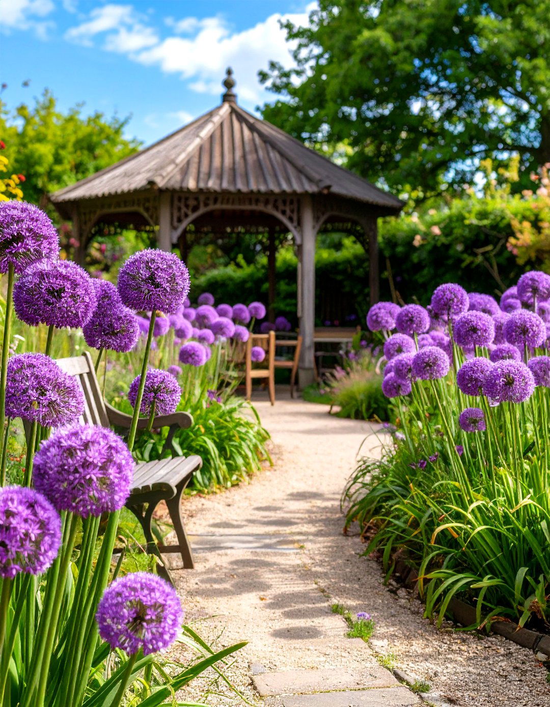 Storybook Style Allium Plantings - 20 Secret Garden Ideas