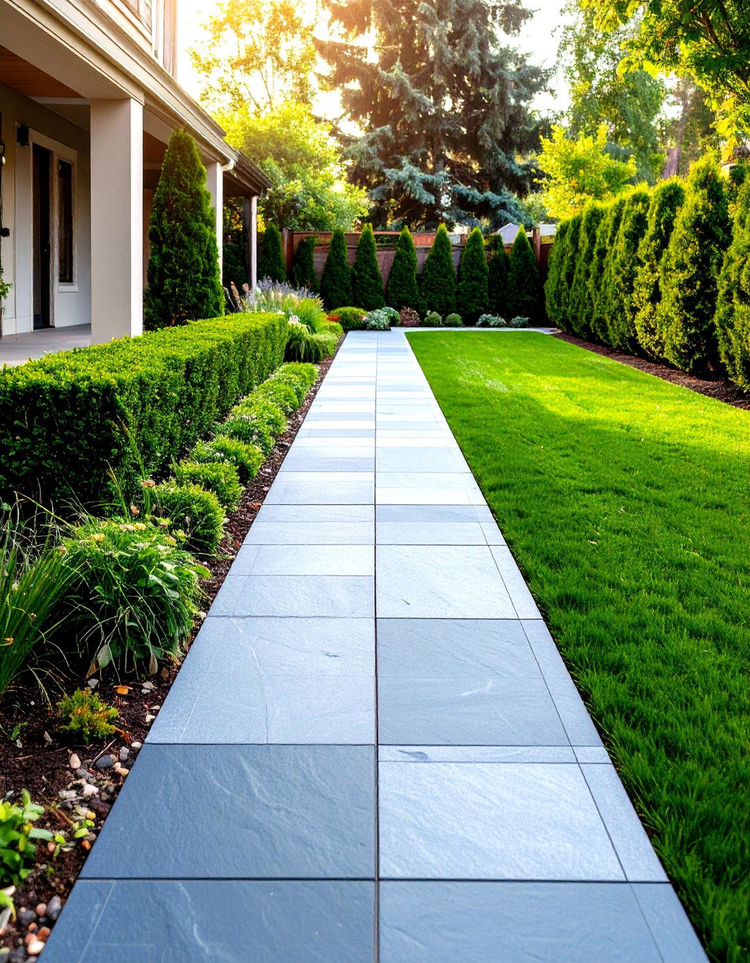 Straight Linear Bluestone Walkway with Clean Geometric Lines - 20 Bluestone Walkway Ideas