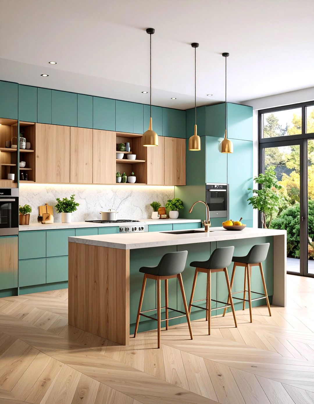 Streamlined Look Floor to Ceiling Cabinets as Design Canvas - 20 Floor to Ceiling Kitchen Cabinets