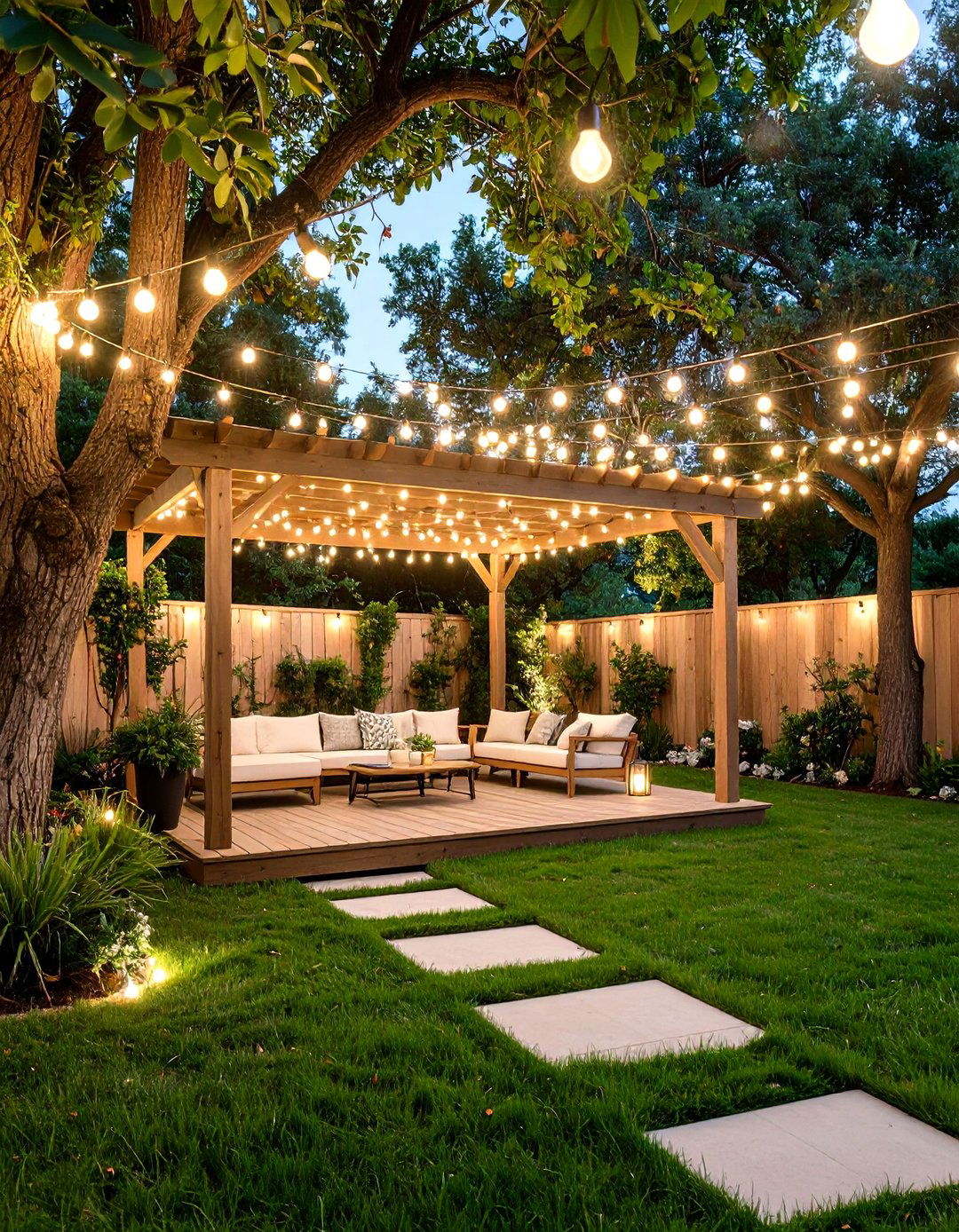 String Light Backyard Makeover Ideas - 20 Cheap Backyard Makeover Ideas
