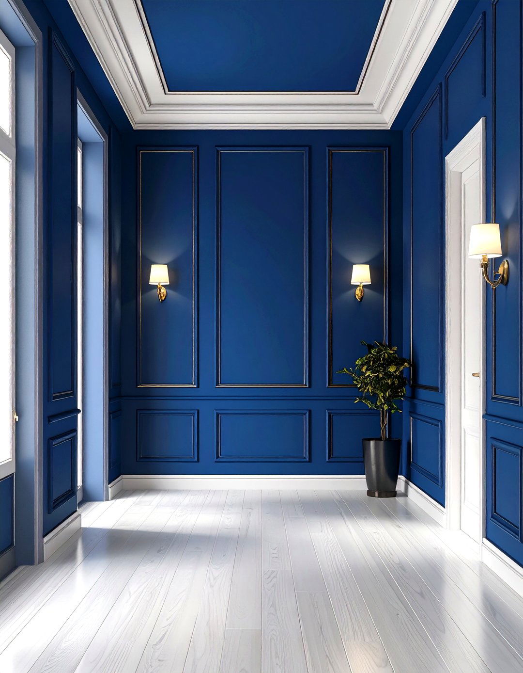 Striped Blue Accent Wall Designs - 20 Blue Accent Wall Ideas