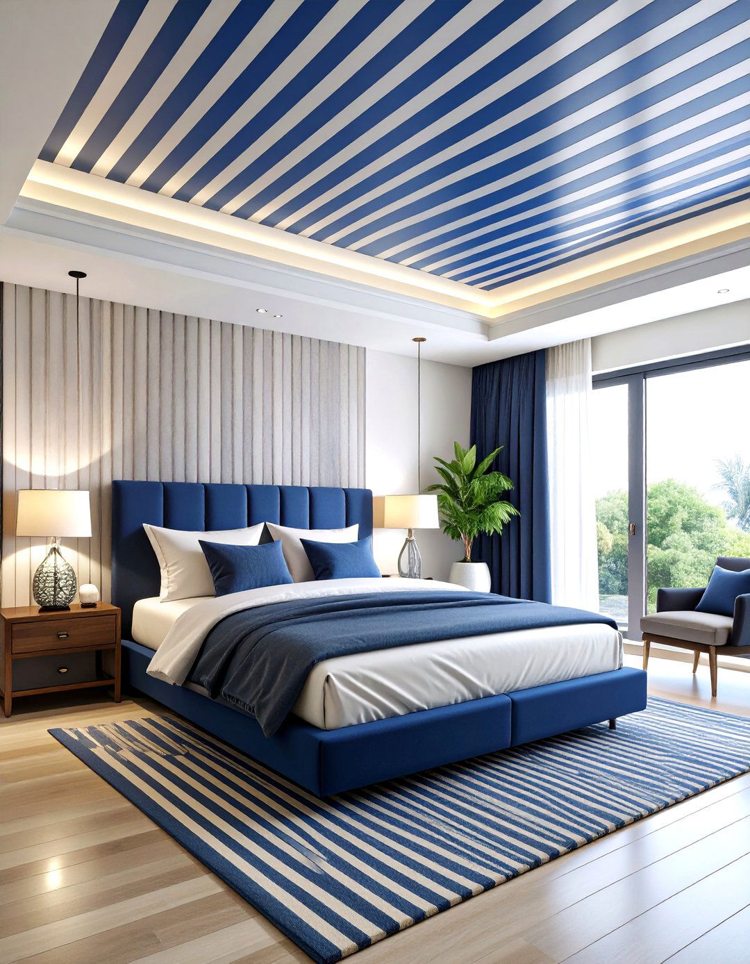 Striped Ceiling Paint for Linear Sophistication - 20 Ceiling Paint Ideas