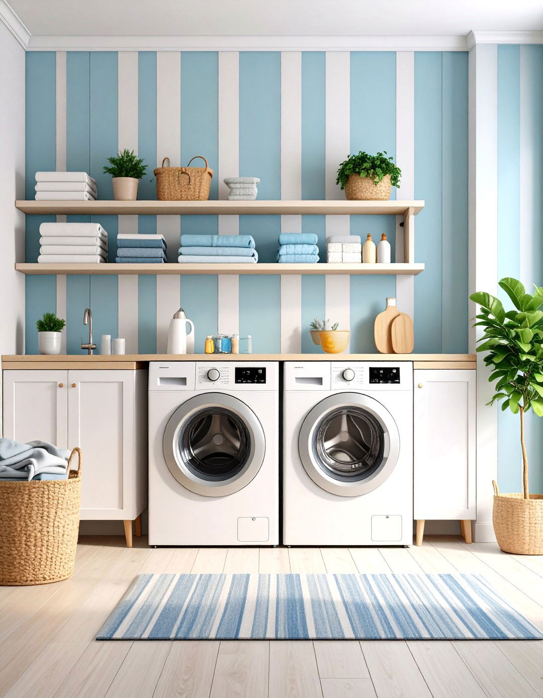 Stripes Laundry Room Wallpaper Classic - 20 Laundry Room Wallpaper Ideas